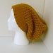 Crochet Slouchy Hat Beret Beanie - Gold