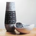RESERVED - Mid century modern pottery set - vase and a bowl by VEB Haldensleben (East Germany)