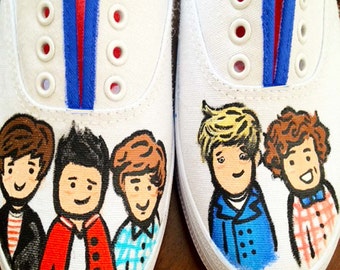 One Direction Inspired Custom Painted Shoes