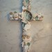 Seashell Cross w/ Blue Green Limpets/Coastal/Wedding