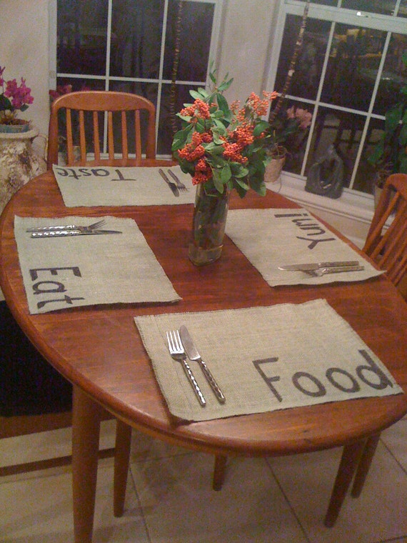 Items similar to Rustic Burlap Placemats (set of 4) on Etsy