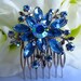 Bridal hair comb,sapphire blue, blue hair comb, bridal headpiece, bridal hair accessories,wedding hair comb, wedding hair accessories