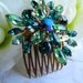 Bridal Hair Accessories, Wedding, Bridal, Bridesmaid Jewelry, Hair Pins, Green Jewelry, Emerald Jewelry, Beach Wedding, Hair
