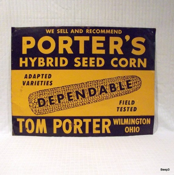 Vintage Farm Seed Corn Metal Sign