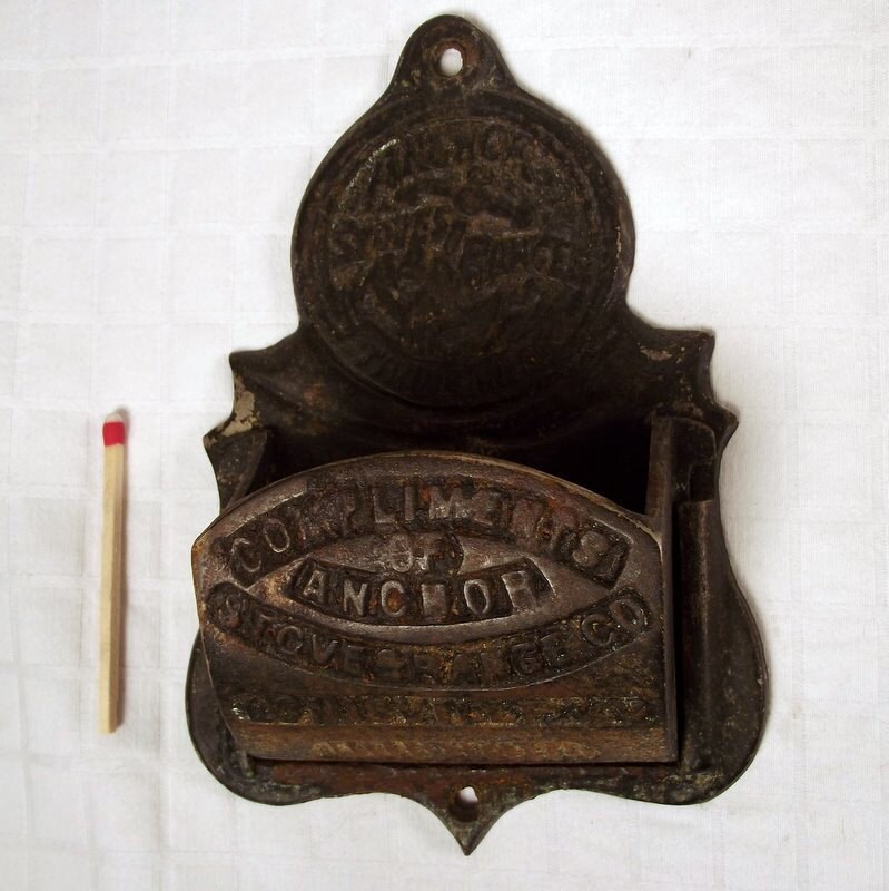 Antique Cast Iron Match Holder