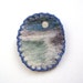Felt brooch, needle felted blue misty horizon, felted wool seascape brooch
