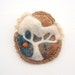 Felted forest brooch, wearable art, needle felted wool brooch, fiber art tree