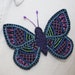 Embroidered Brooch Butterfly on felt - Crewel work inspired