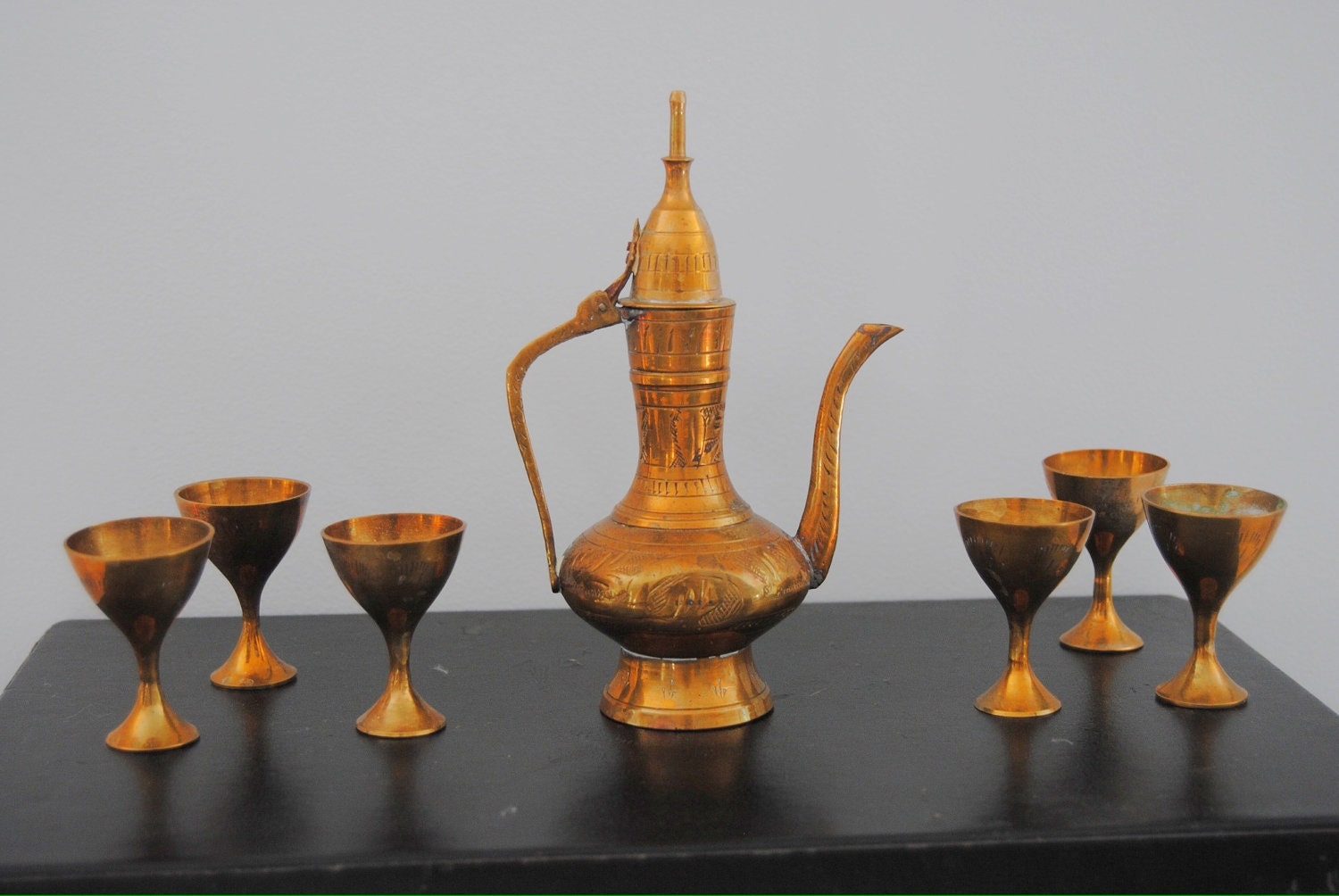 Vintage Brass Indian Tea Set