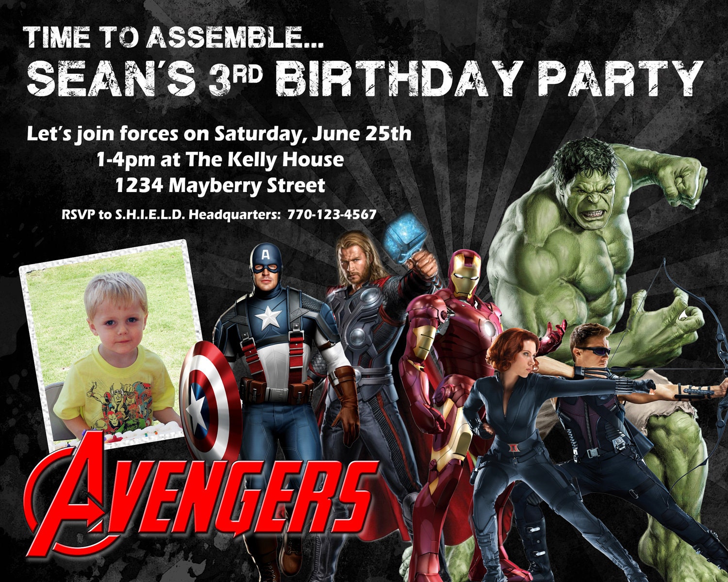 Avengers Birthday Invitations Template