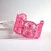 Lace Cuff Bracelet- light pink with silver lobster clasp