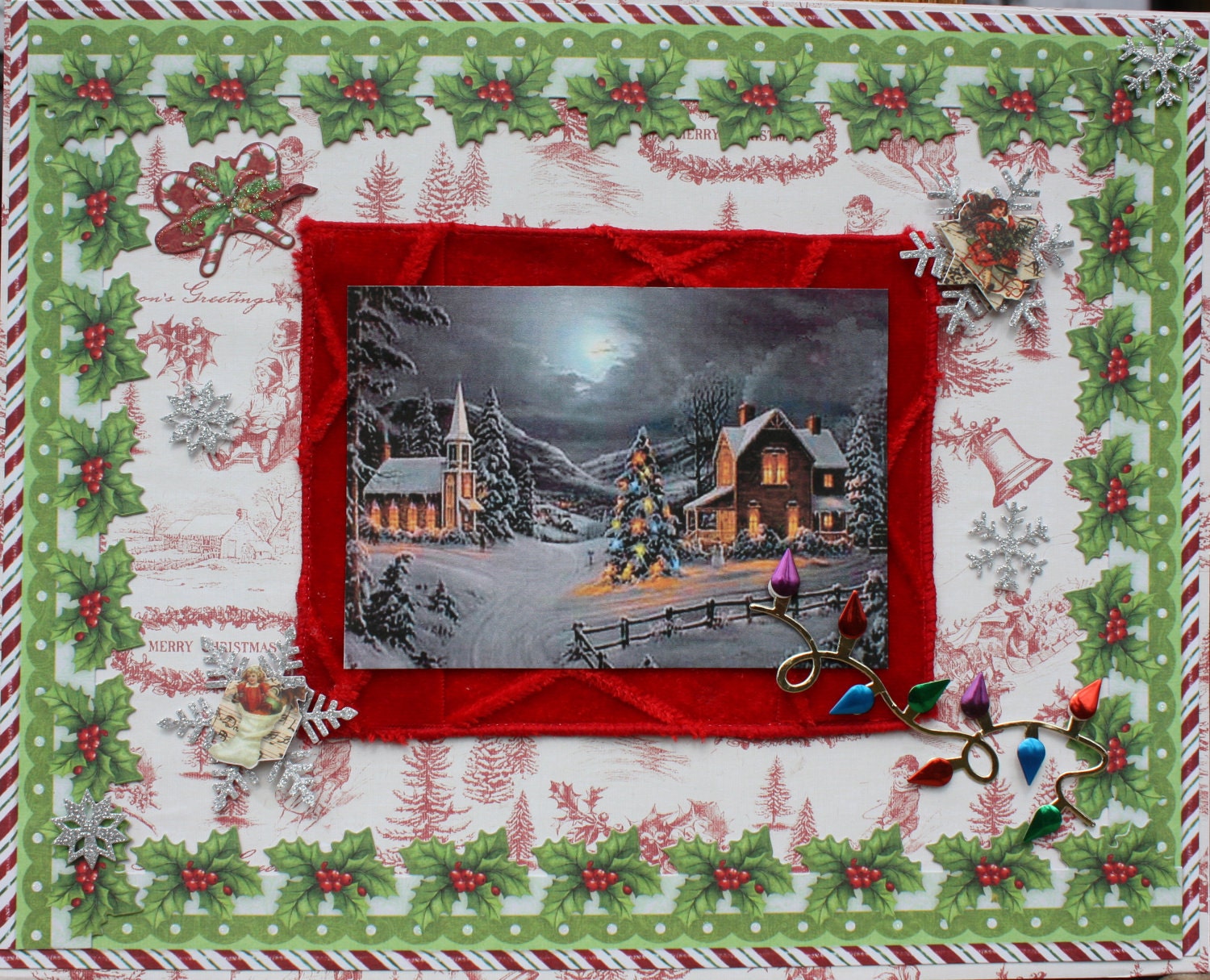 Christmas Decor: Collage Art (Snowy Vintage Christmas)