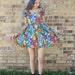 90's Vibrant Floral Baby Doll Dress Small