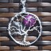 Sterling Silver Tree of Life with Dark Purple Jasper Stone