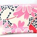 SALE - Medium Zippered Pouch - Cotton Clutch Purse - Pink and Red Flowers