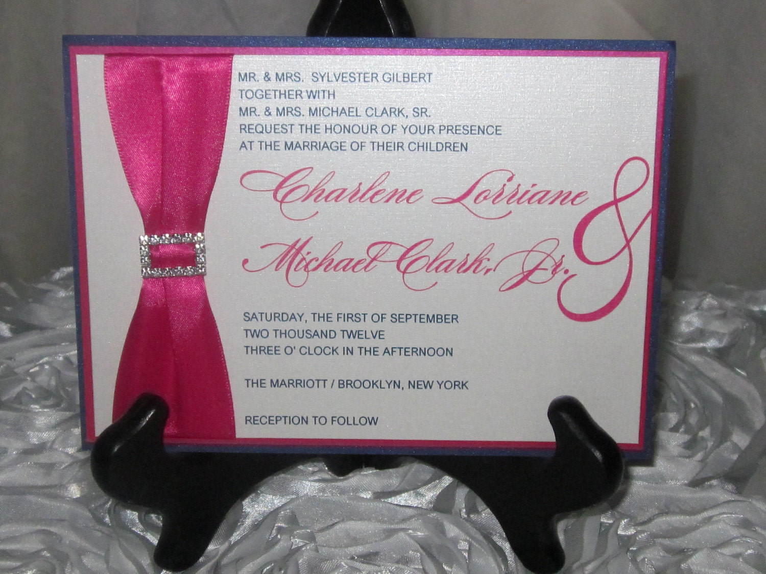 Pink And Blue Wedding Invitations 3