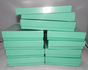 20 Pack of Teal Cotton Filled Jewelry Presentation Display Gift Boxes size 5.5x3.5