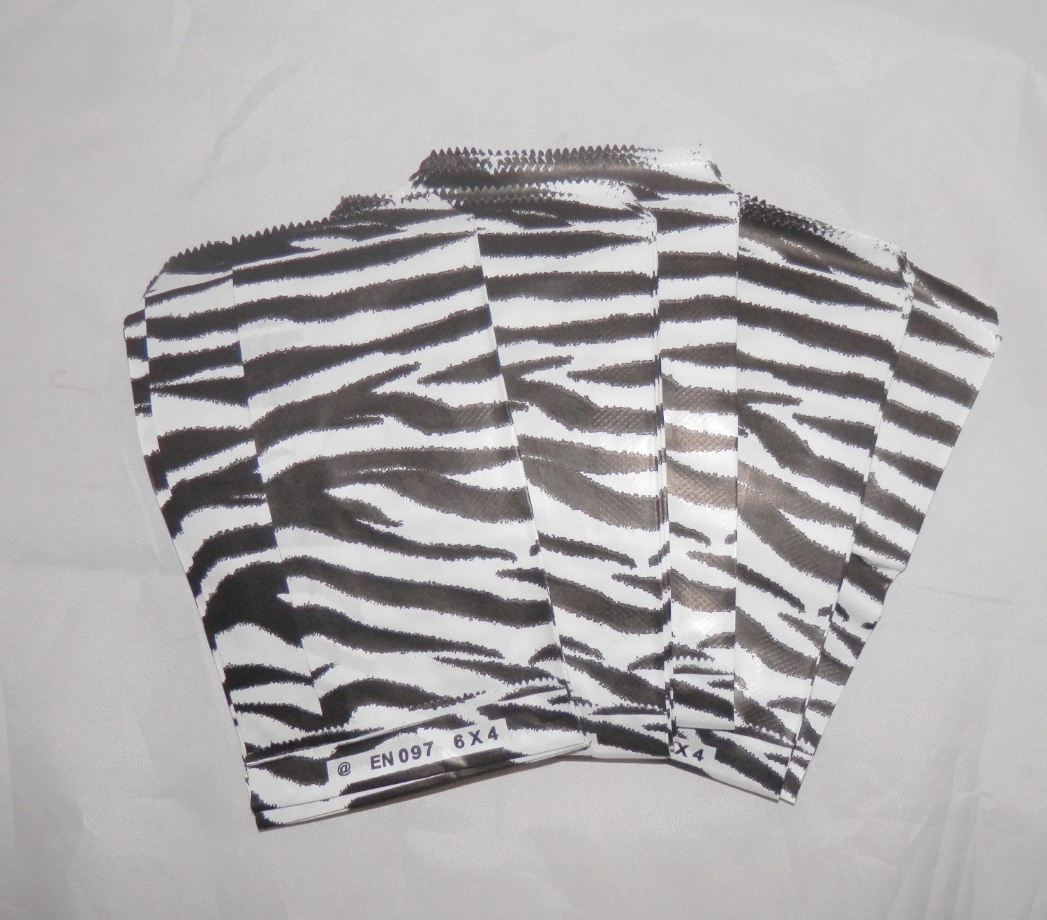 100 Zebra Print Merchandise Bags Paper Bags Gift Bags favor
