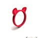 Red Bear Ring, Grizzly Bear Ears Ring, cute Kawaii ring, animal ring, bear jewellery, for the cute girlfriend, gift for the bear lover