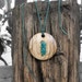 Olivewood pendant with Eilat Stone and Gold Leaf
