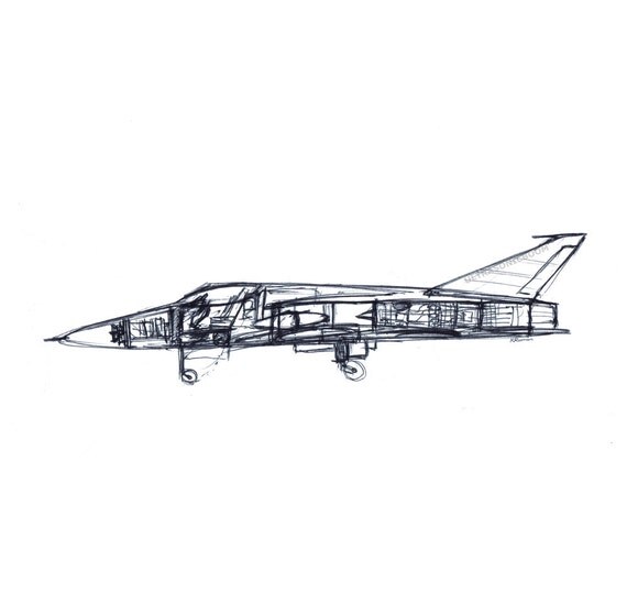 A4+Fighter+Jet Jet fighter airplane - Print of my original sketch drawing - Size 8.3 ...