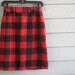 vintage pencil skirt in red lumberjack plaid. size extra small / 2.