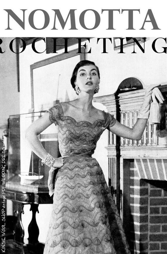 Items similar to PDF PATTERN - Vintage 1950s NOMOTTA Evening Dress ...