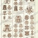 Monograms AT through AW - page scan from vintage monogram book