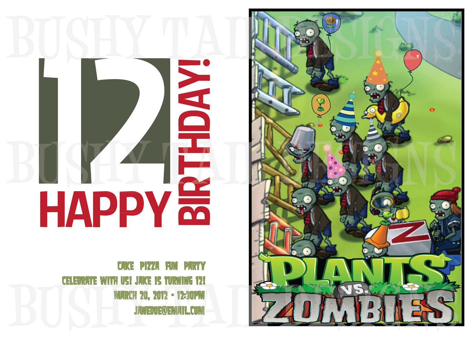 plants vs zombies birthday card pictures to pin on pinterest plants vs zombies birthday card pictures to pin on pinterest, Birthday invitations