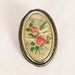Stunning Vintage Embroidered Flower Pin Brooch in Box