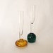 Pair of Beautiful Vintage Retro Green and Yellow Bubble Bud Vases