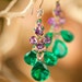 Green and Purple Beaded Earrings