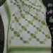 Handmade Lap Quilt - Irish Chain in Fairy Frost Greens and Cream