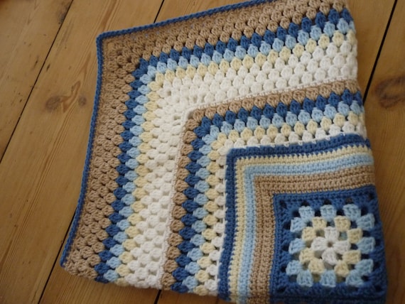 Instant Download PDF Crochet Pattern: Matthew's Granny Cluster Baby Blanket, Afghan, Shawl UK instructions with HanJan crochet tutorial