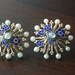 vintage blue french enamel earrings