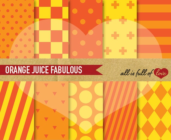 Orange Digital Scrapbooking Paper Pack ORANGE Printable