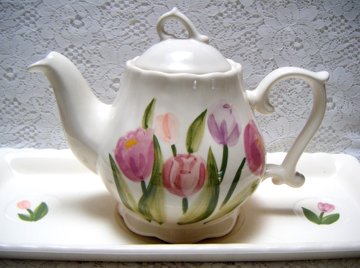 Vintage Homestead Collection TEA SET Hand painted by Herman