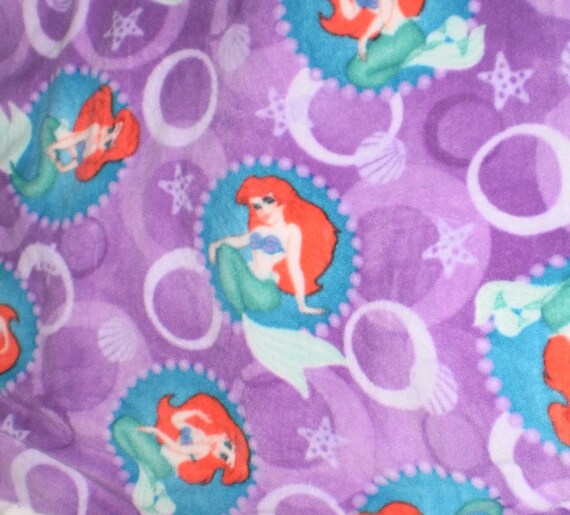 Little Mermaid fleece fabric 1 yard x 54 wide 100
