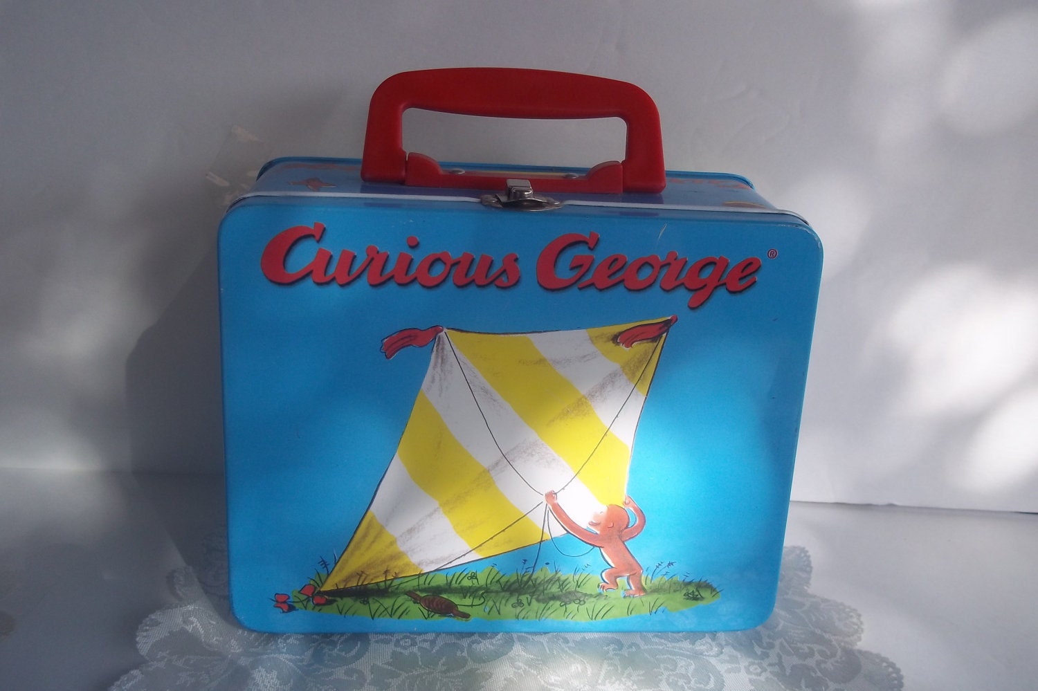 Vintage Curious Metal Tin Lunch Box
