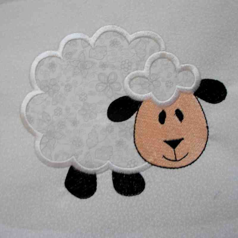 SHEEP Farm Applique and Embroidered Quilt Block by amyglitterbug