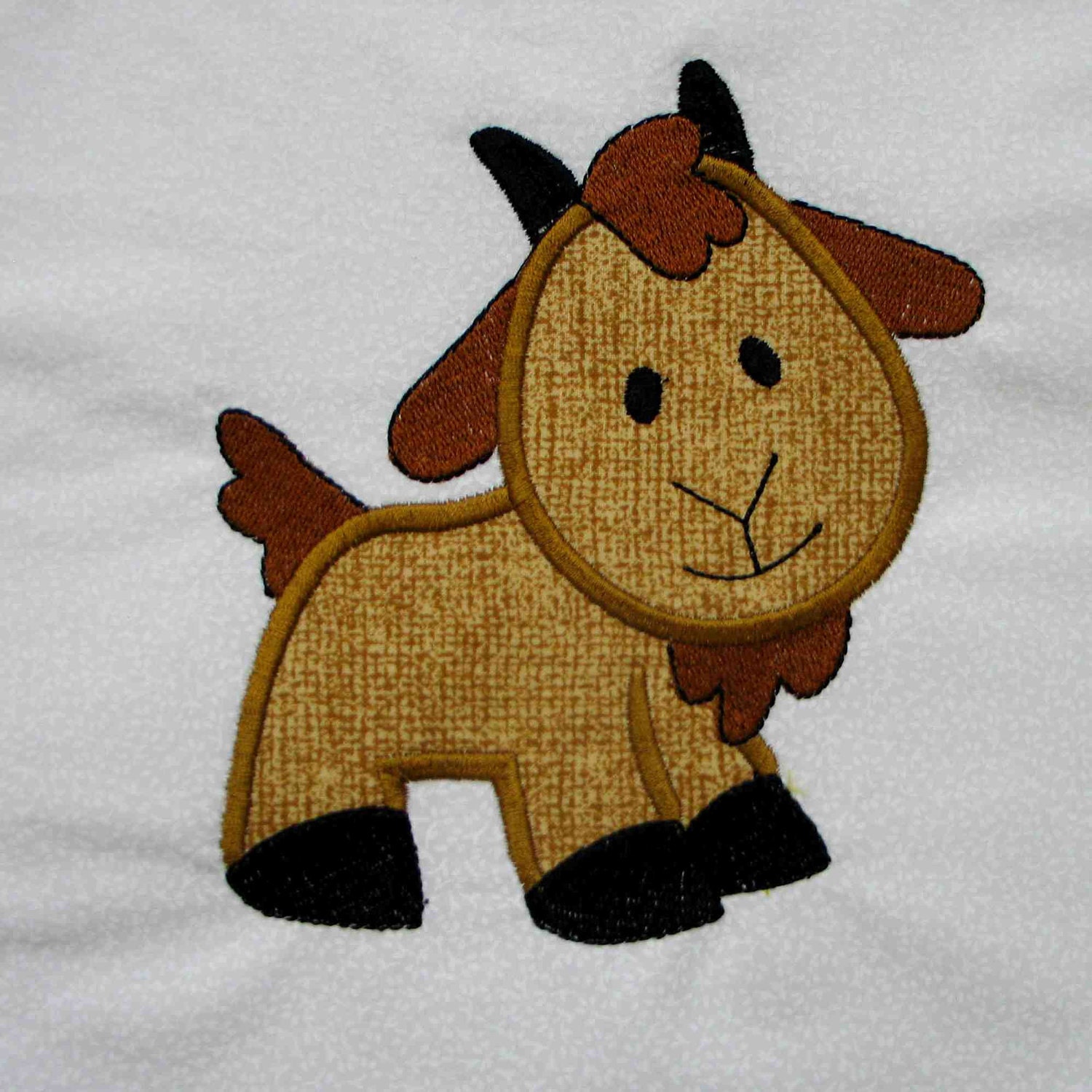 GOAT Farm Applique and Embroidered Quilt Block by by amyglitterbug