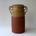 Rustic Terracotta Vase with Spiral Handles in Warm Earth Tones (I) - Large