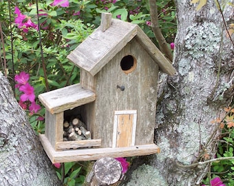 Rustic Reclaimed Cedar Birdhouse Barn