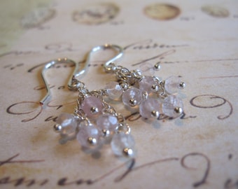 rose quartz earrings dangle