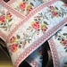 Embroidered Ribbon Ivory / Raspberry Floral, 1 1/2 inch wide, 1 yard, For Home Decor, Accesories, Apparel, Victorian & Romantic Crafts