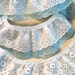 Double Ruffled Lace Trim, Ivory / Celadon, 1 3/4" Lace on 2" Lace, 1 Yard For Dolls, Costumes, Accessories, Home Decor, Victorian Crafts