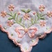 Embroidered Pink Lace Triangle Appliques, White / Shabby Pink / Green, x 4, For Heirloom, Reborn, Doll Clothing, Historical Costume