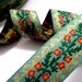 Jacquard Embroidered Ribbon, Seafoam / Green / Red / Yellow / Gold, 15/16 inch wide, 1 yard, For Home Decor, Accessories, Apparel