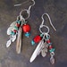 South Western Beadwork Earrings... Tribal Native American Turquoise Coral Frida Hippie Boho Gypsy