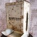 Vintage Tin Match Holder With Vintage Match box White, Chippy, Rusty, Shabby Chic